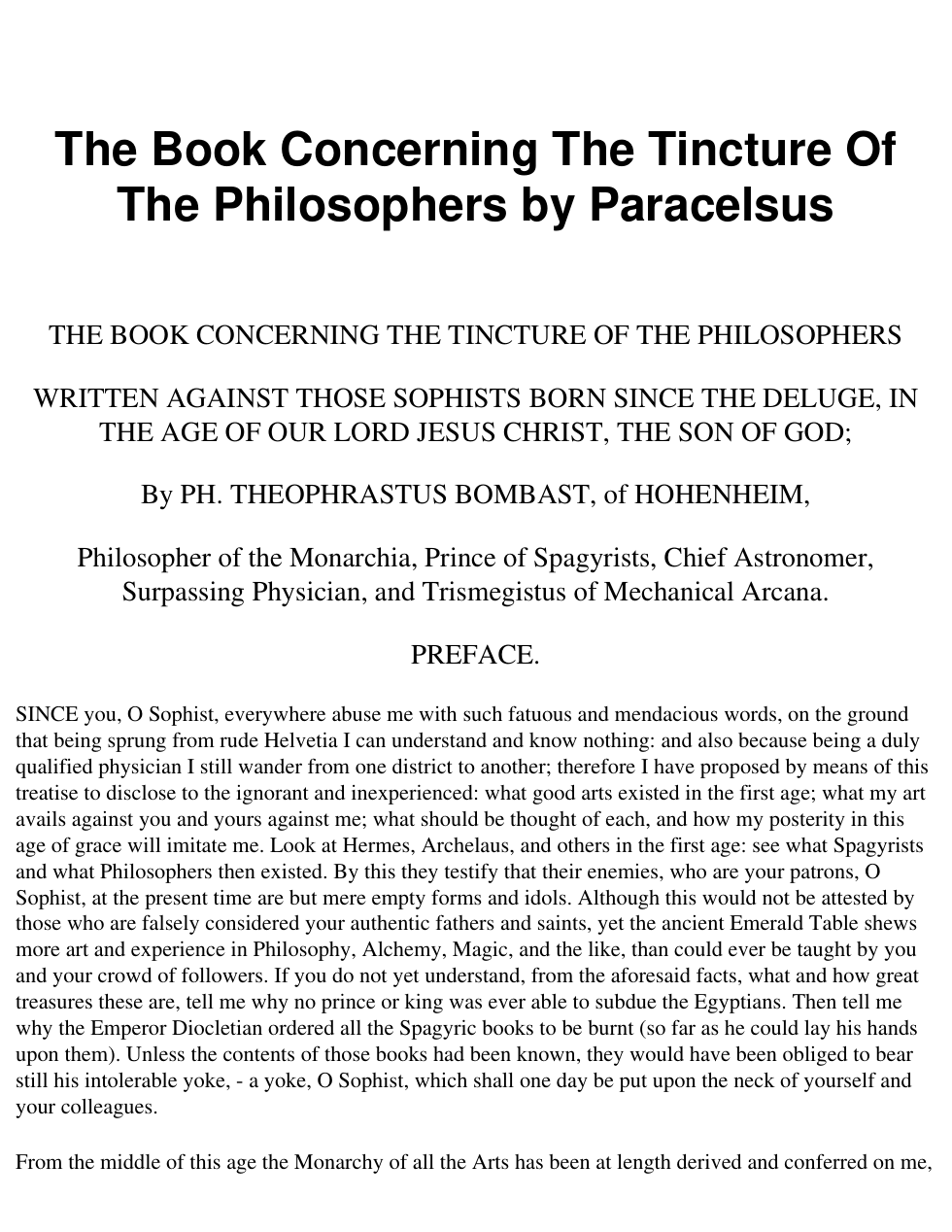 Philosophers Tincture cover