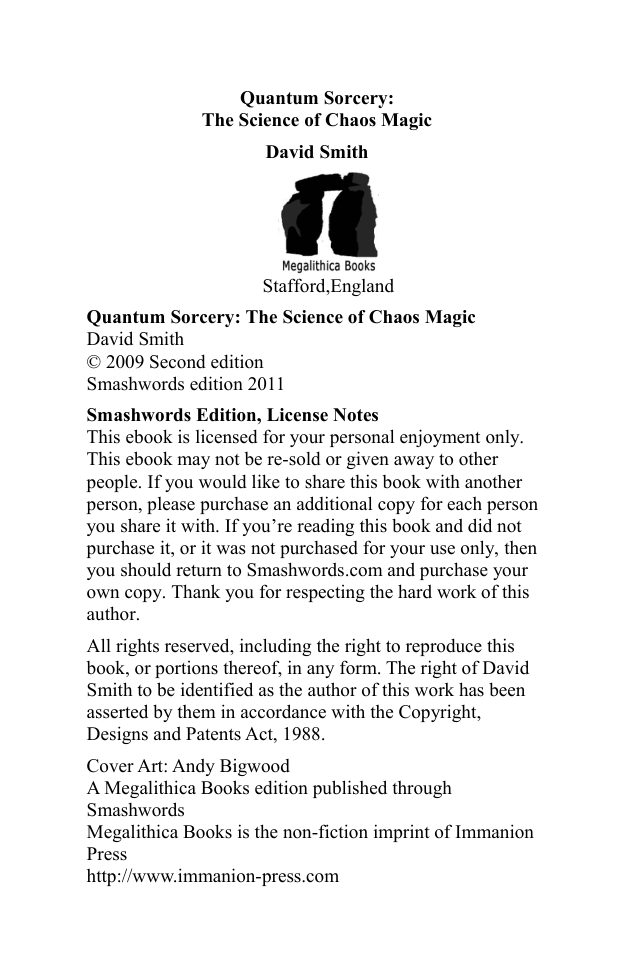 Smith, David - Quantum Sorcery cover