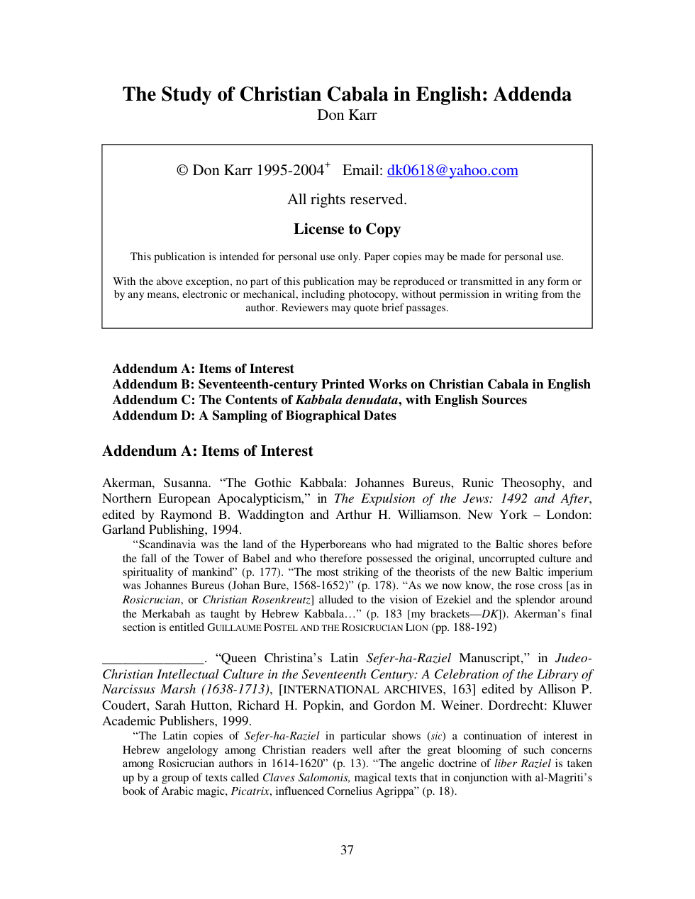 Study of Christian Kabbalah in English pt 2 cover