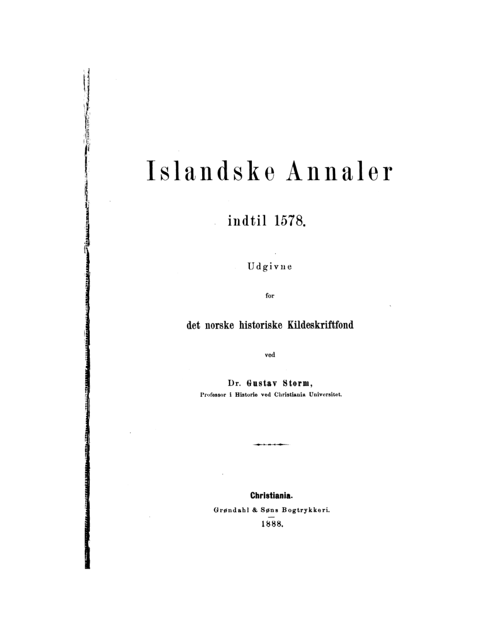 The Icelandic Annals cover
