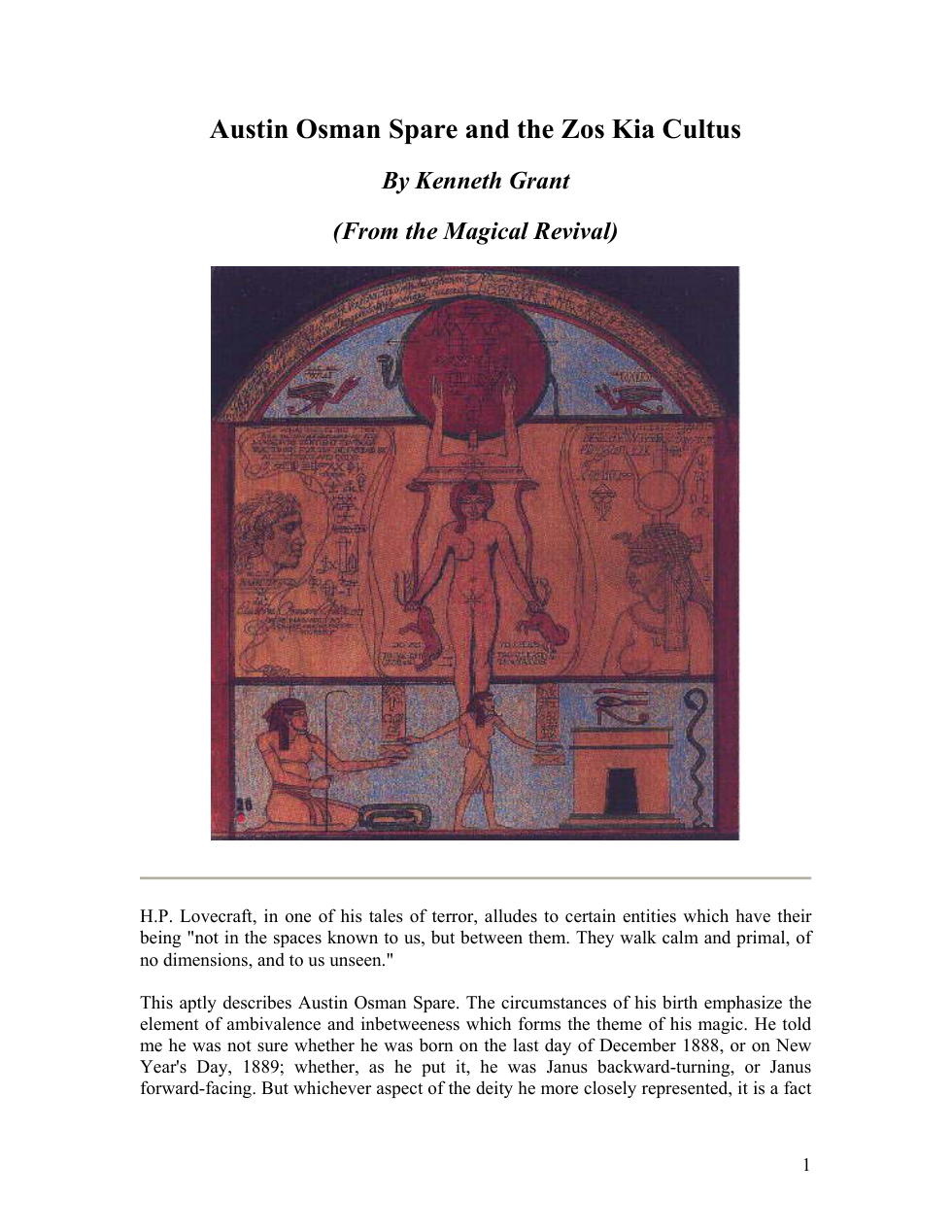 Austin Osman Spare and the Zos Kia Cultus cover