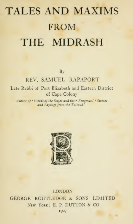 Tales & Maxims From The Midrash - S Rapaport cover