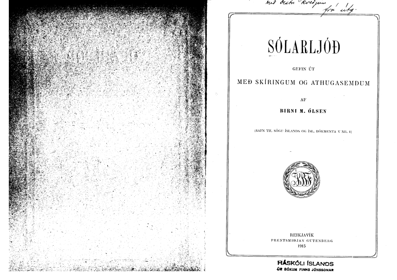 Sólarljóð (Ed. Ólsen) cover