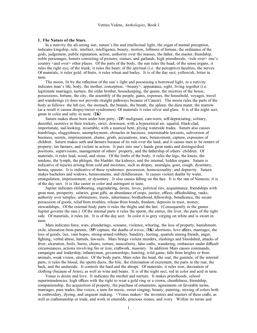 Valens, Vettius - Anthology cover