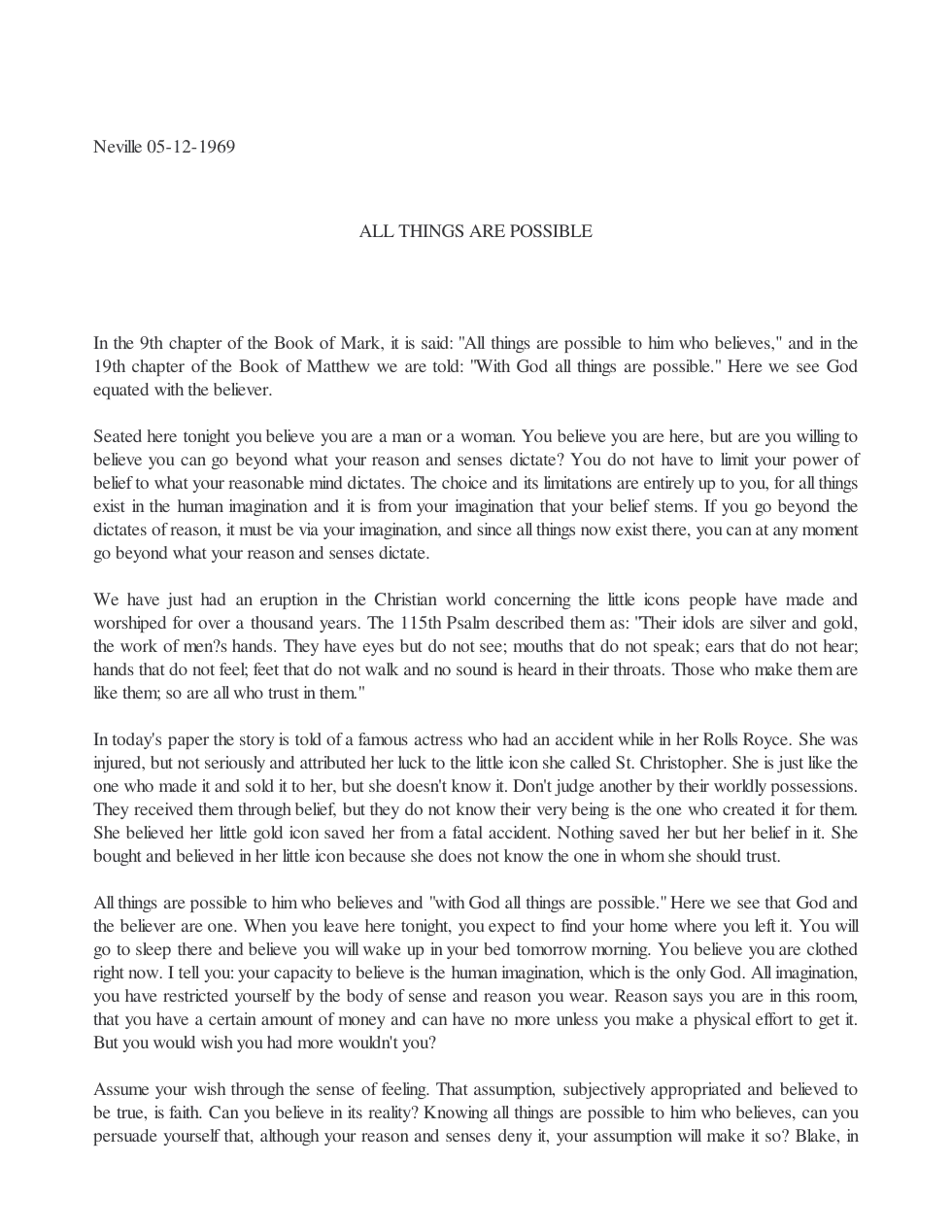1969.05.12, All Things are Possible 2 cover
