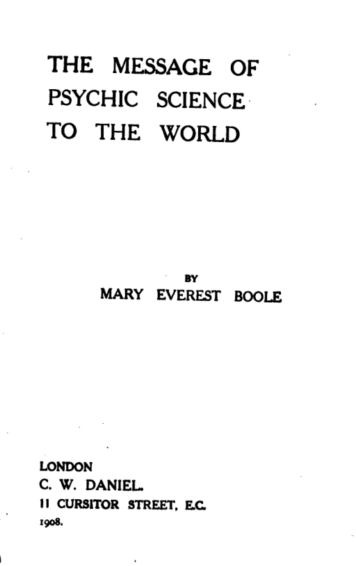 The Message of Psychic Science to the World - M Booth cover