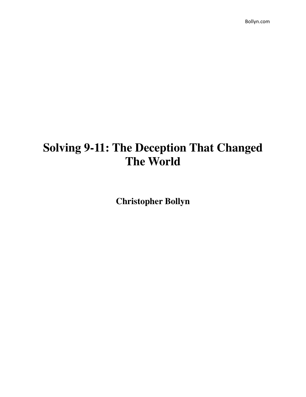 Solving 911 - The Deception That Changed The World cover