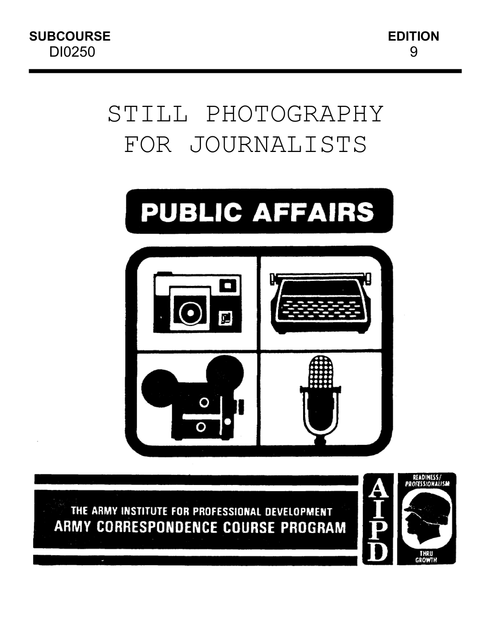 ARMY Journal. Still Photography Journalists 1989 122 pages cover