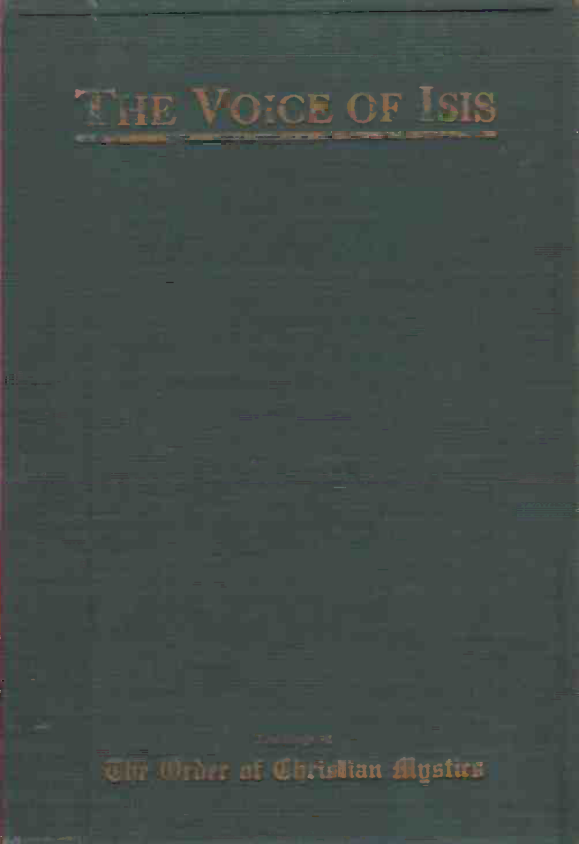 The Voice Of Isis - H A & F H Curtiss (1914) cover