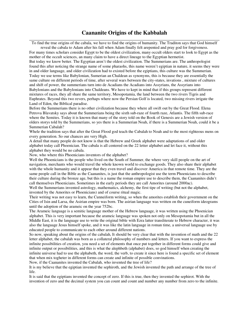 Caananite Origins of the Kabbalah cover