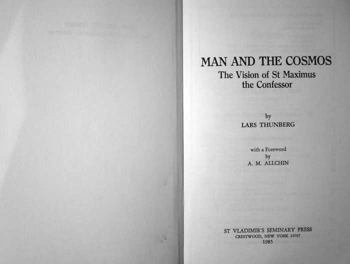 Lars Thunberg - Man and the Cosmos, the Vision of St. Maximus the Confessor cover