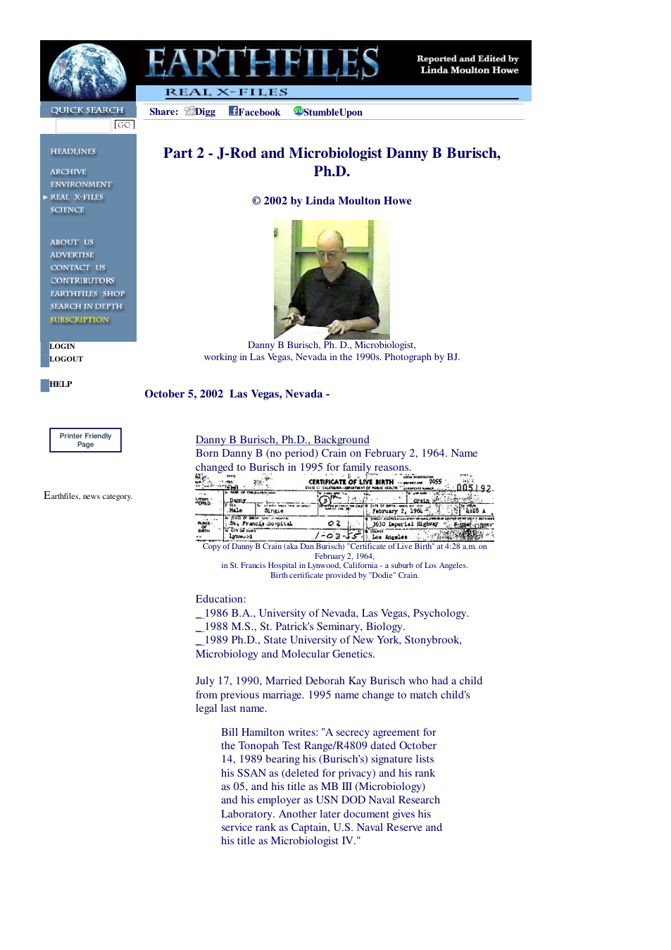 10 05 2002 Part 2 - J-Rod and Microbiologist Danny B Burisch, Ph.D. cover