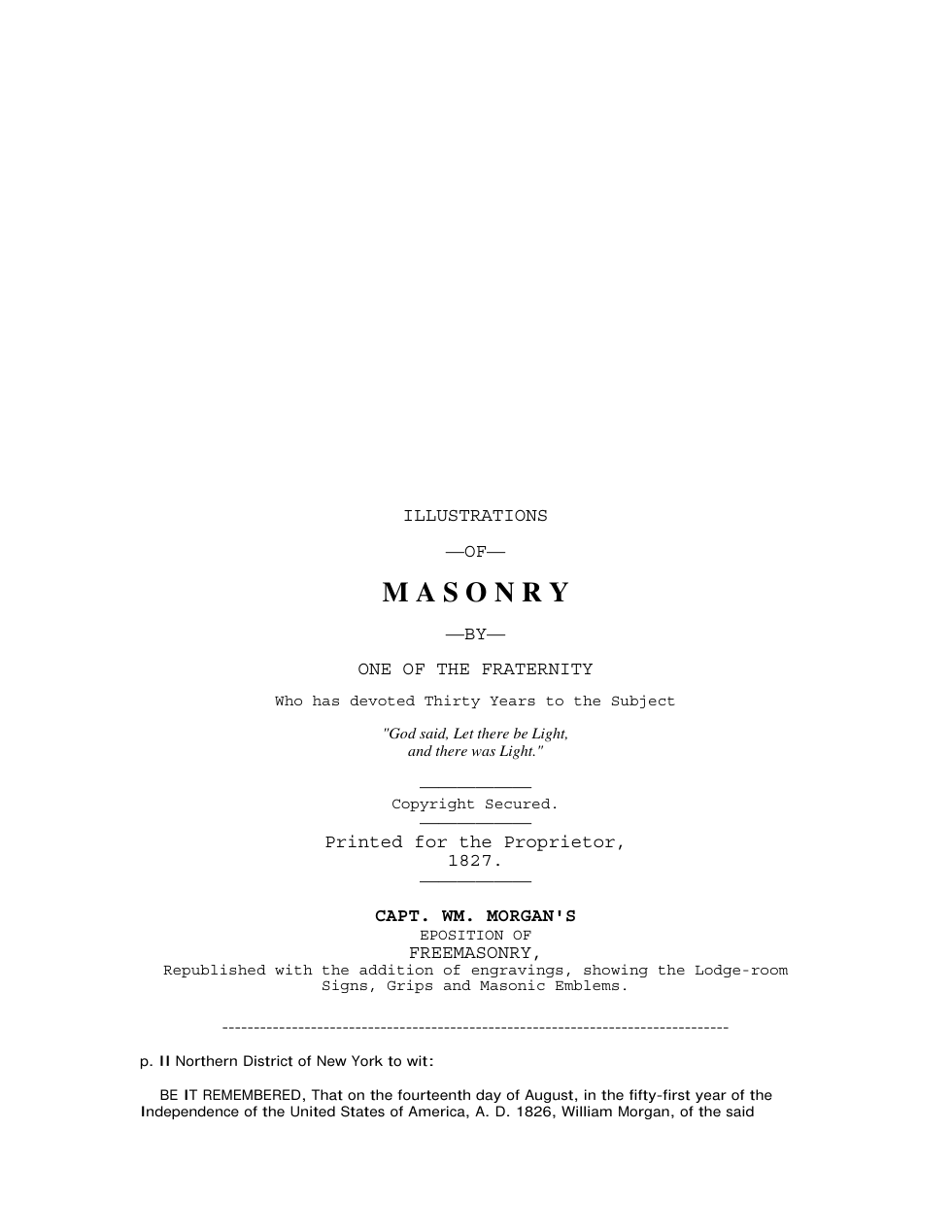 Illustrations Of Freemasonry cover