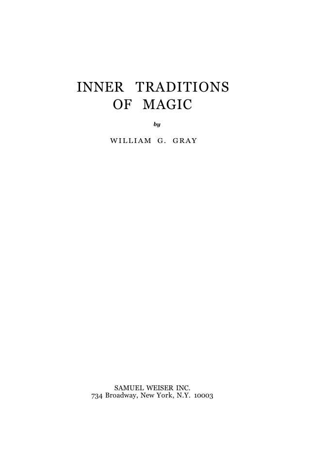 Gray - Inner Traditions of Magic cover