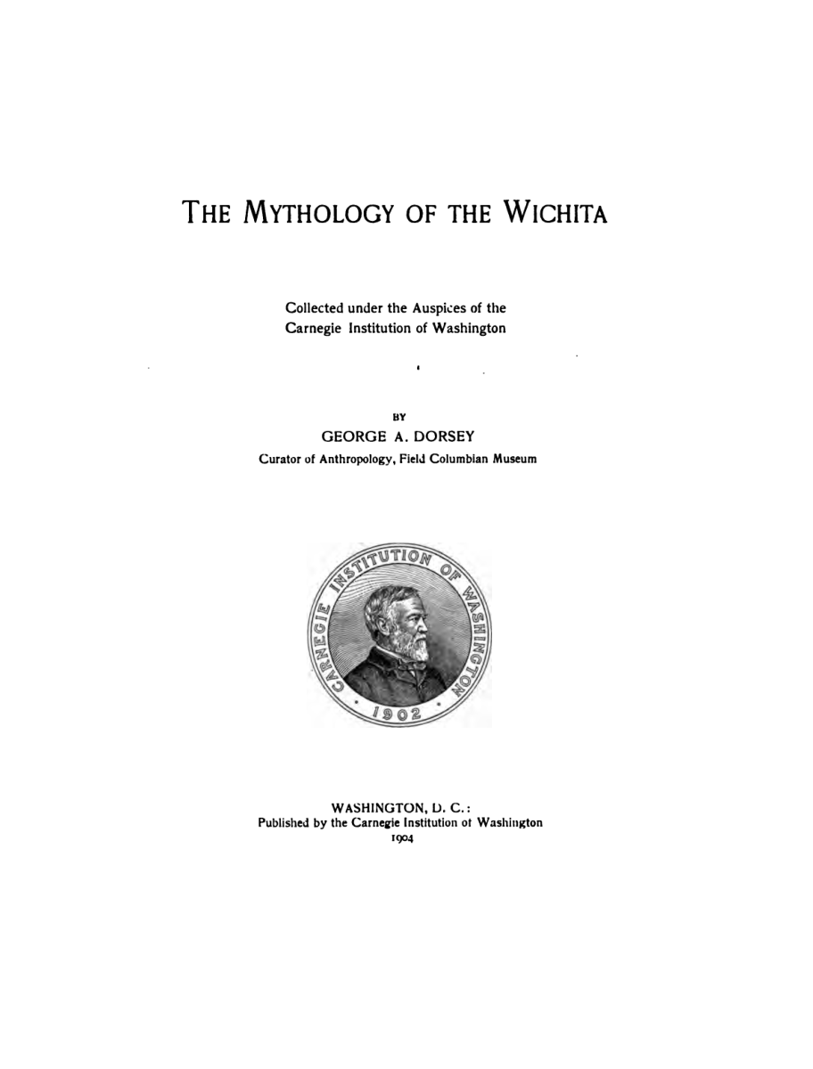 The Mythology of the Wichita - G A Dorsey cover