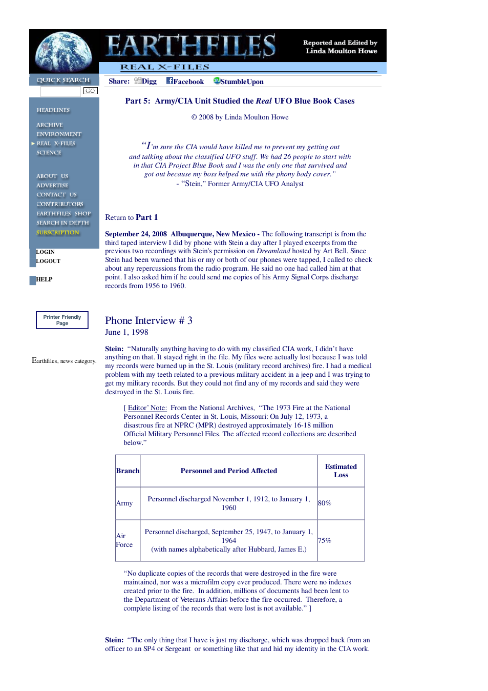 09 24 2008 Part 5 Army CIA Unit Studied the Real UFO Blue Book Cases cover