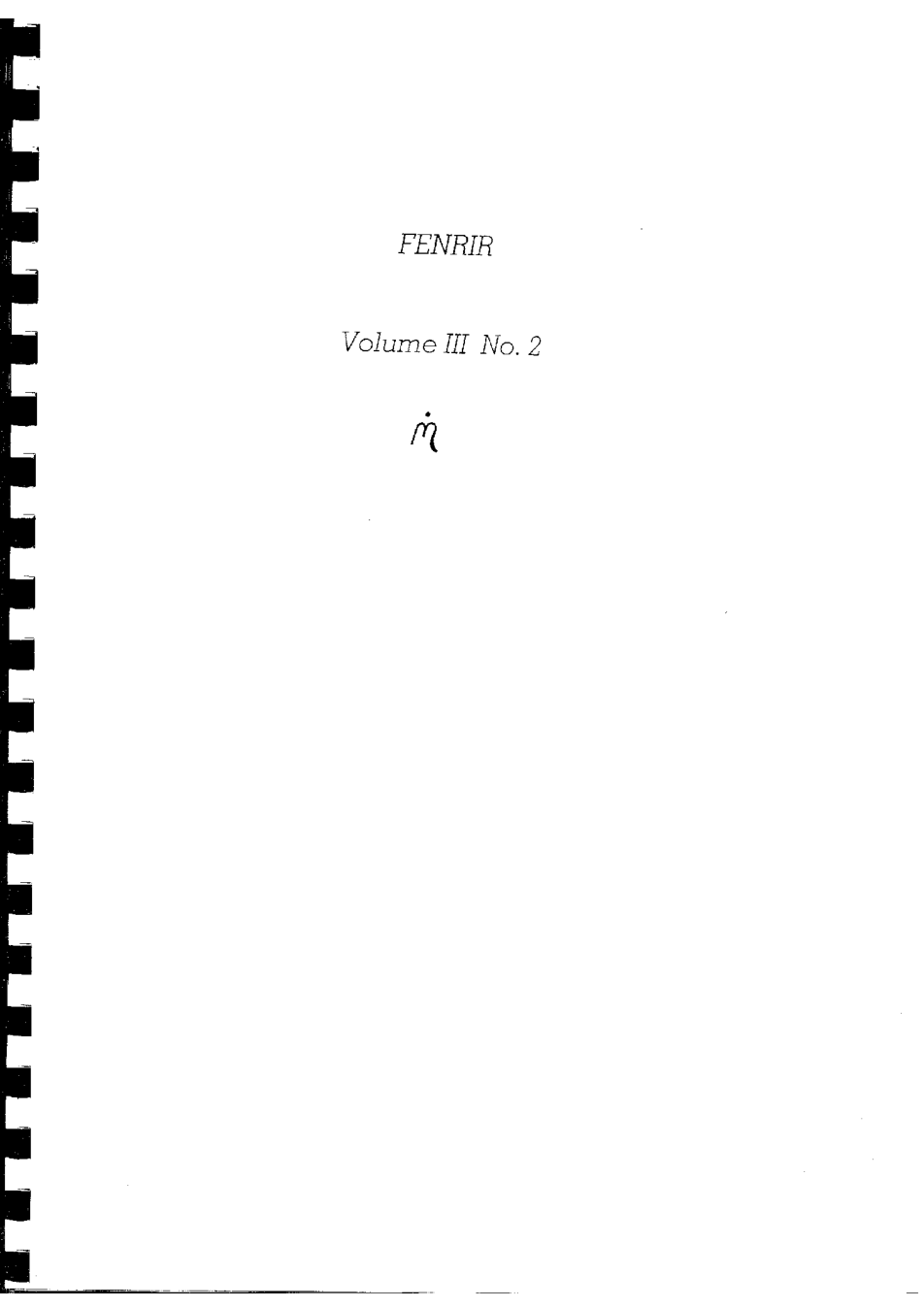 ONA - Fenrir Volume III, Issue II cover