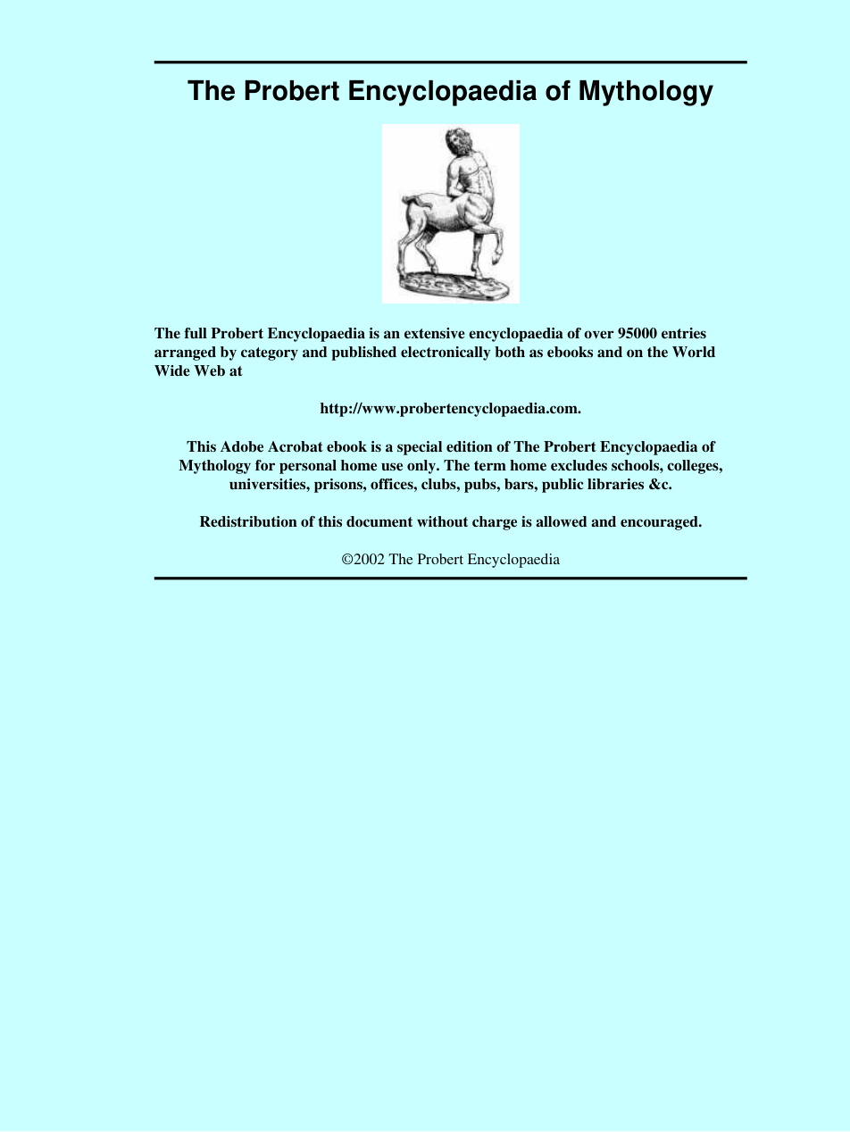 The Probert Encyclopedia of Mythology [2002] cover