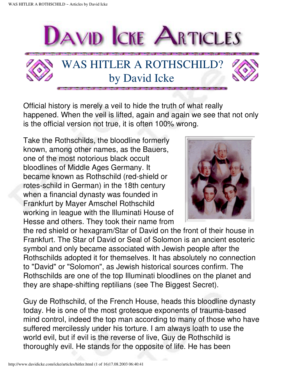 David Icke - Was Hitler a Rothschild cover