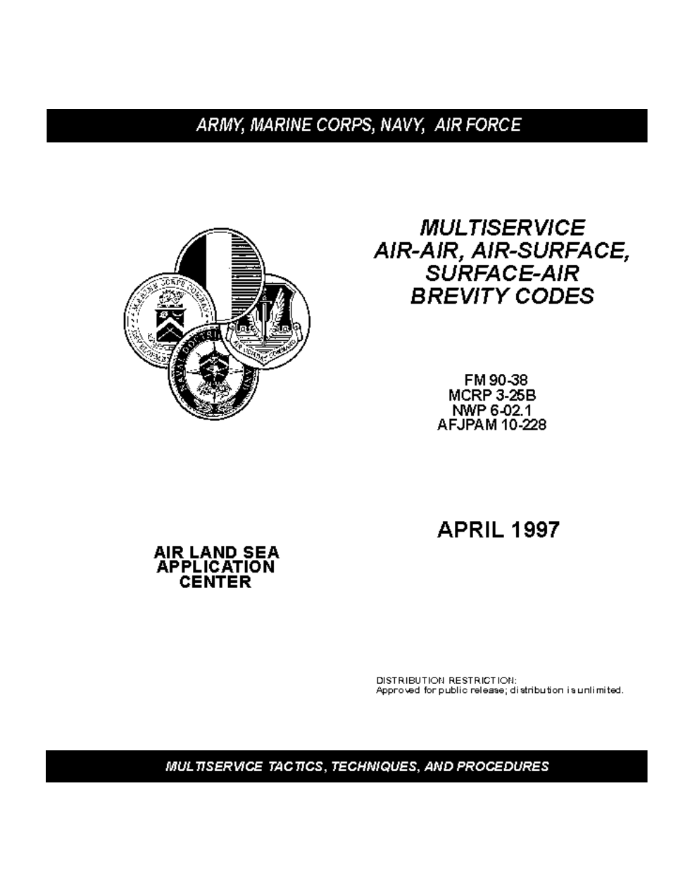 ARMY Brevity Codes FM 90-38 1997 34 pages cover