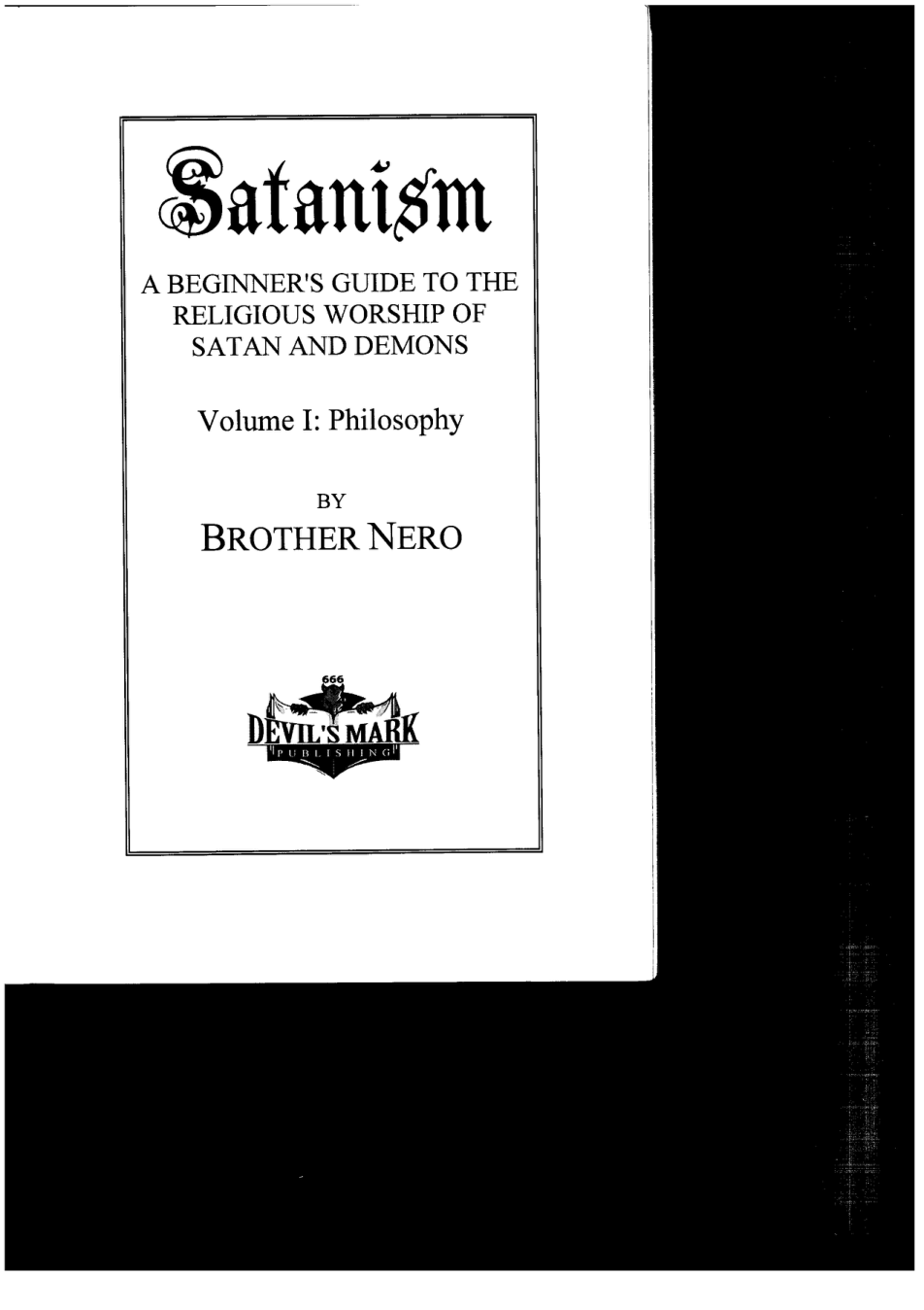 Brother Nero - Satanism Vol. 1 cover
