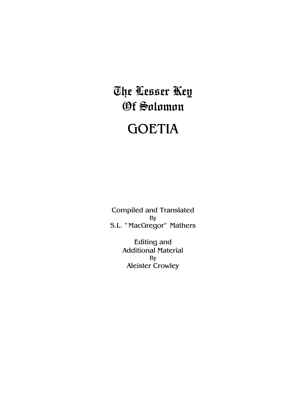 Aleister Crowley goetia cover