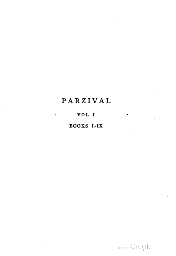 Wolfram von Eschenbach Parzival trans. J. Weston 1894 cover