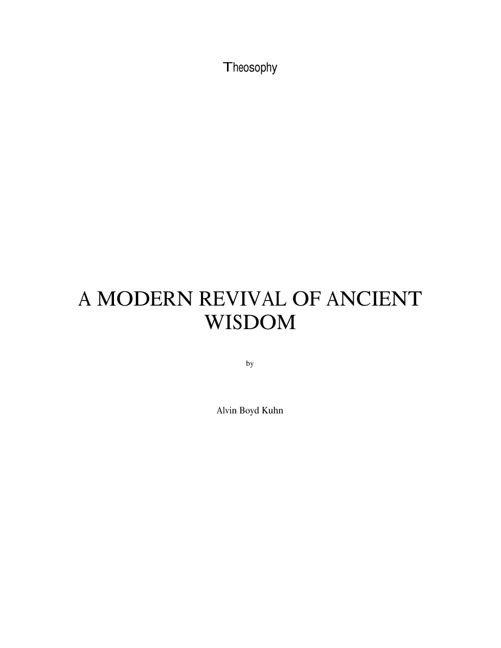 Modern Revival Of Ancient Wisdom cover