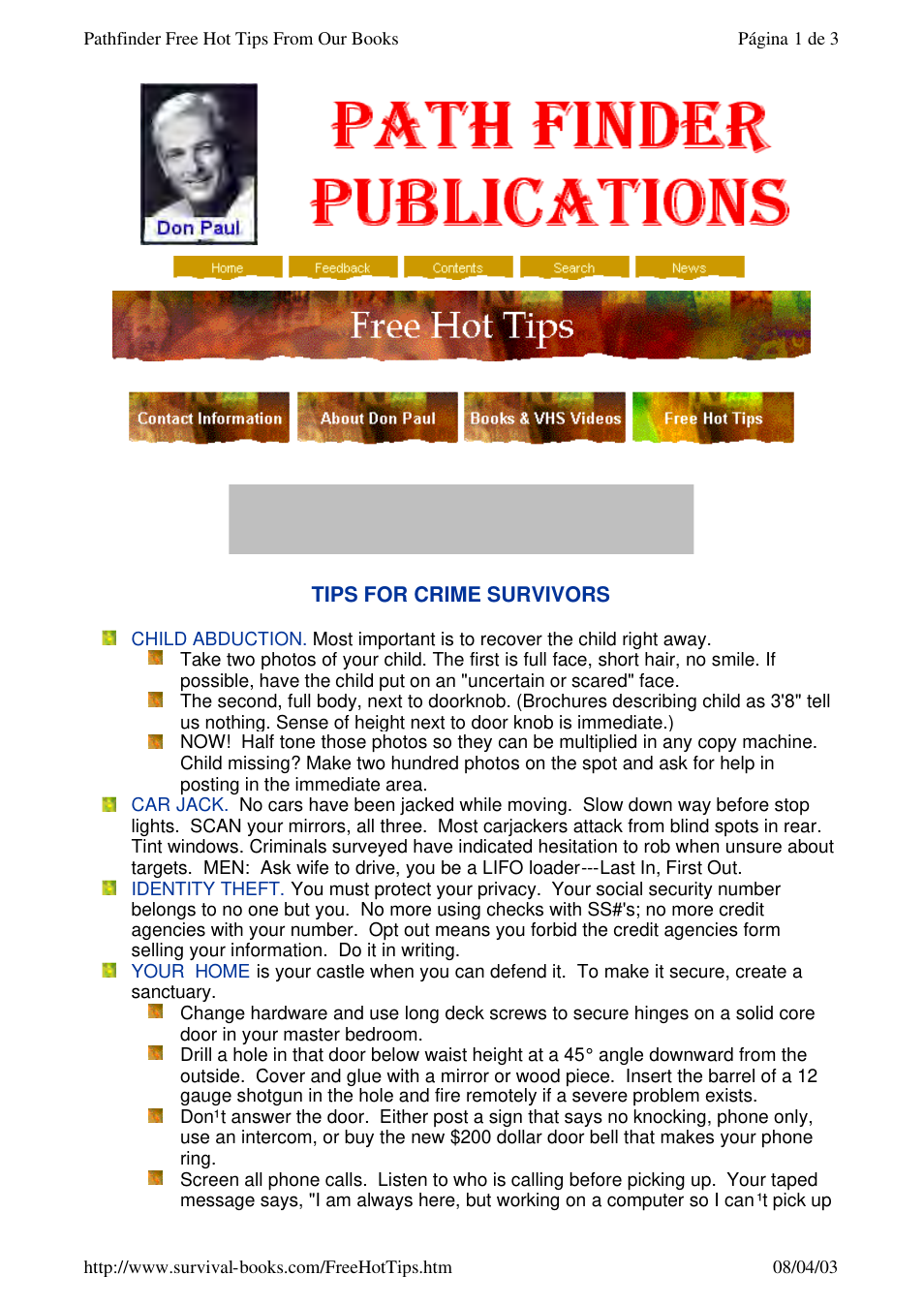 Tips On Survival cover
