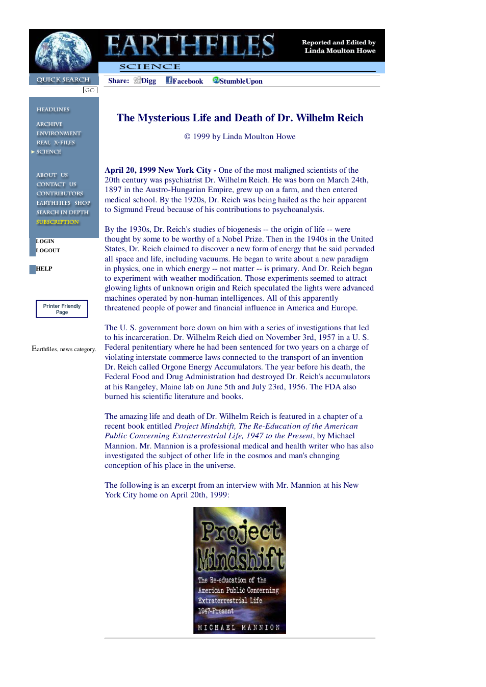 04 30 1999 The Mysterious Life and Death of Dr. Wilhelm Reich cover