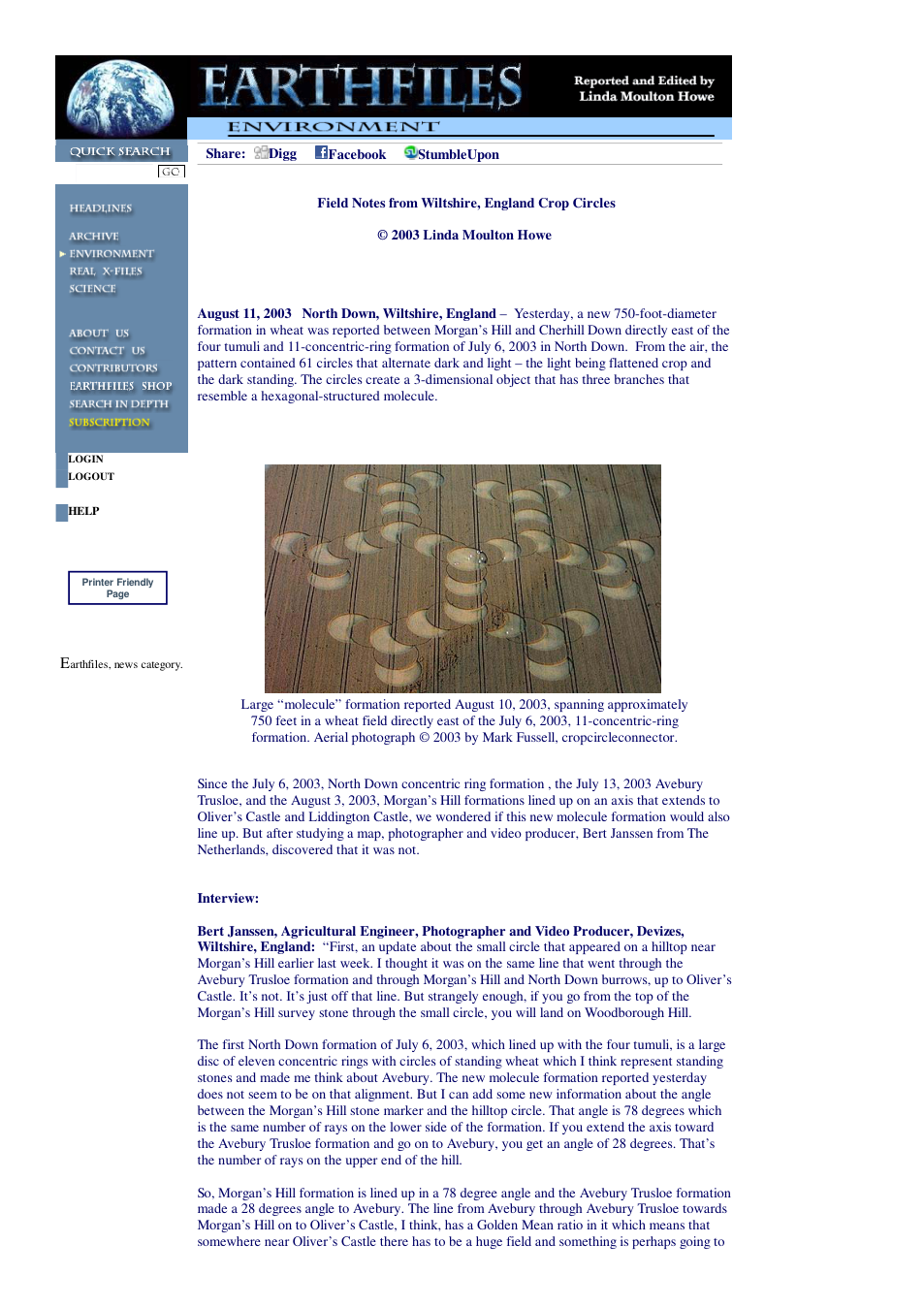 08 11 2003 Field Notes from Wiltshire, England Crop Circles cover