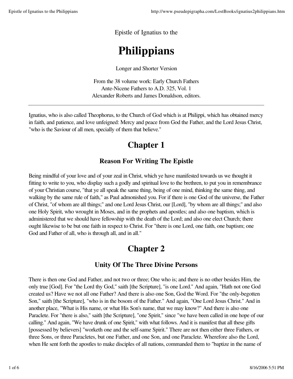 Epistle of Ignatius to the Philippians cover