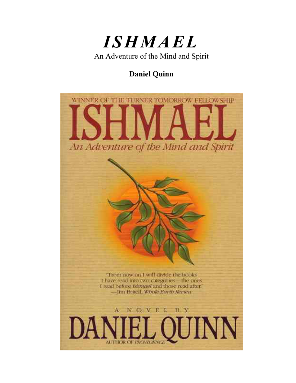 Daniel Quinn - Ishmael cover