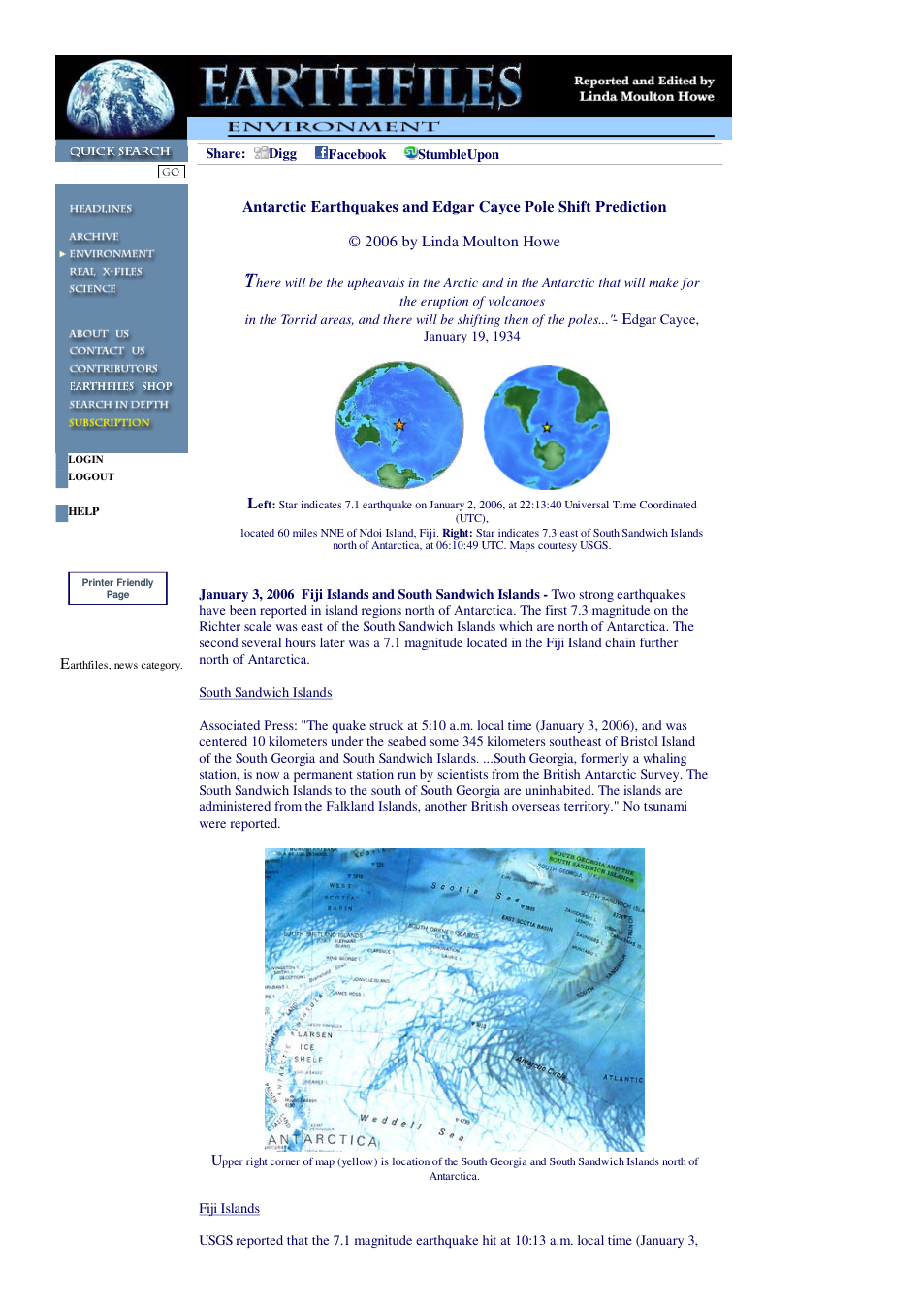 01 03 2006 Antarctic Earthquakes and Edgar Cayce Pole Shift Prediction cover