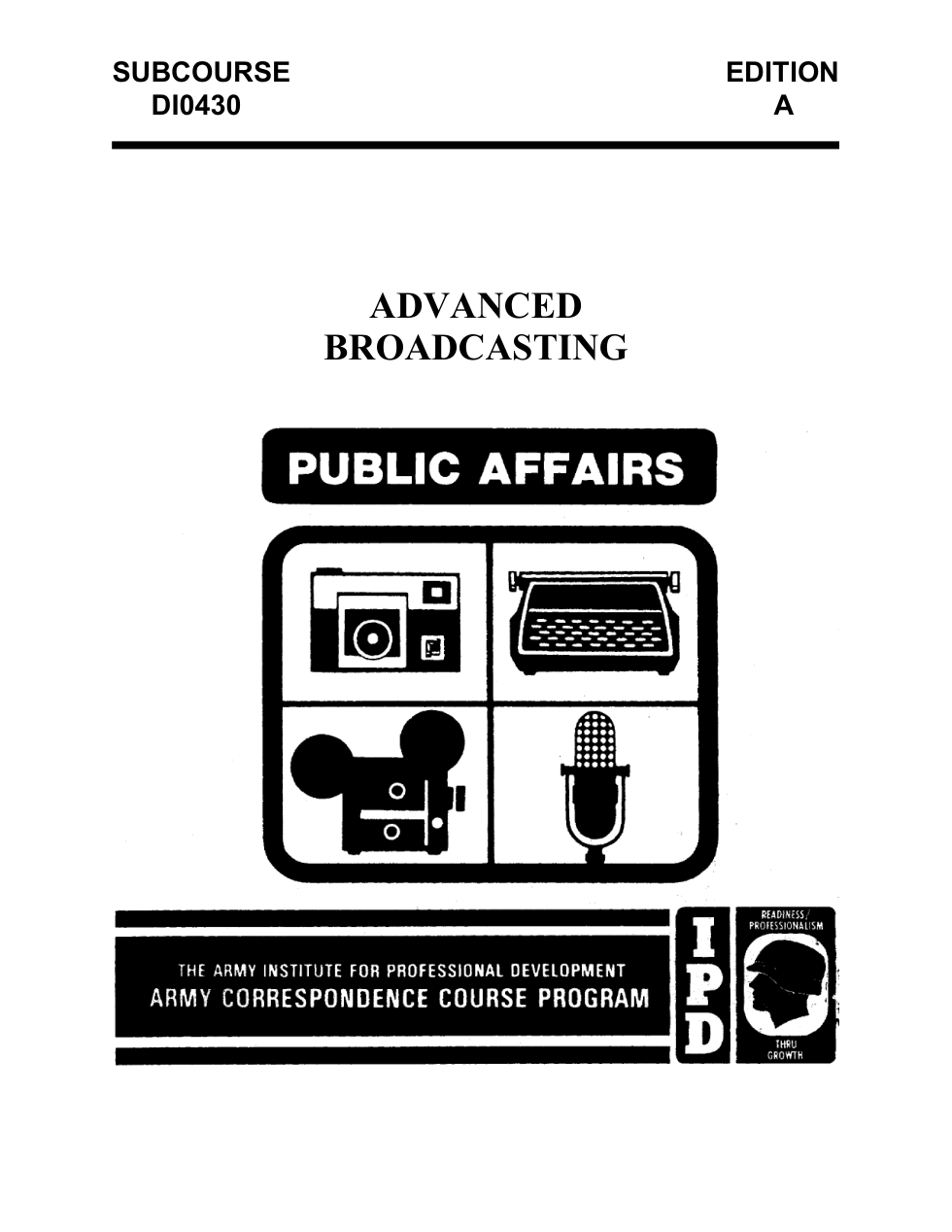 ARMY Journalist - Advanced Broadcasting 1990 43pgs cover