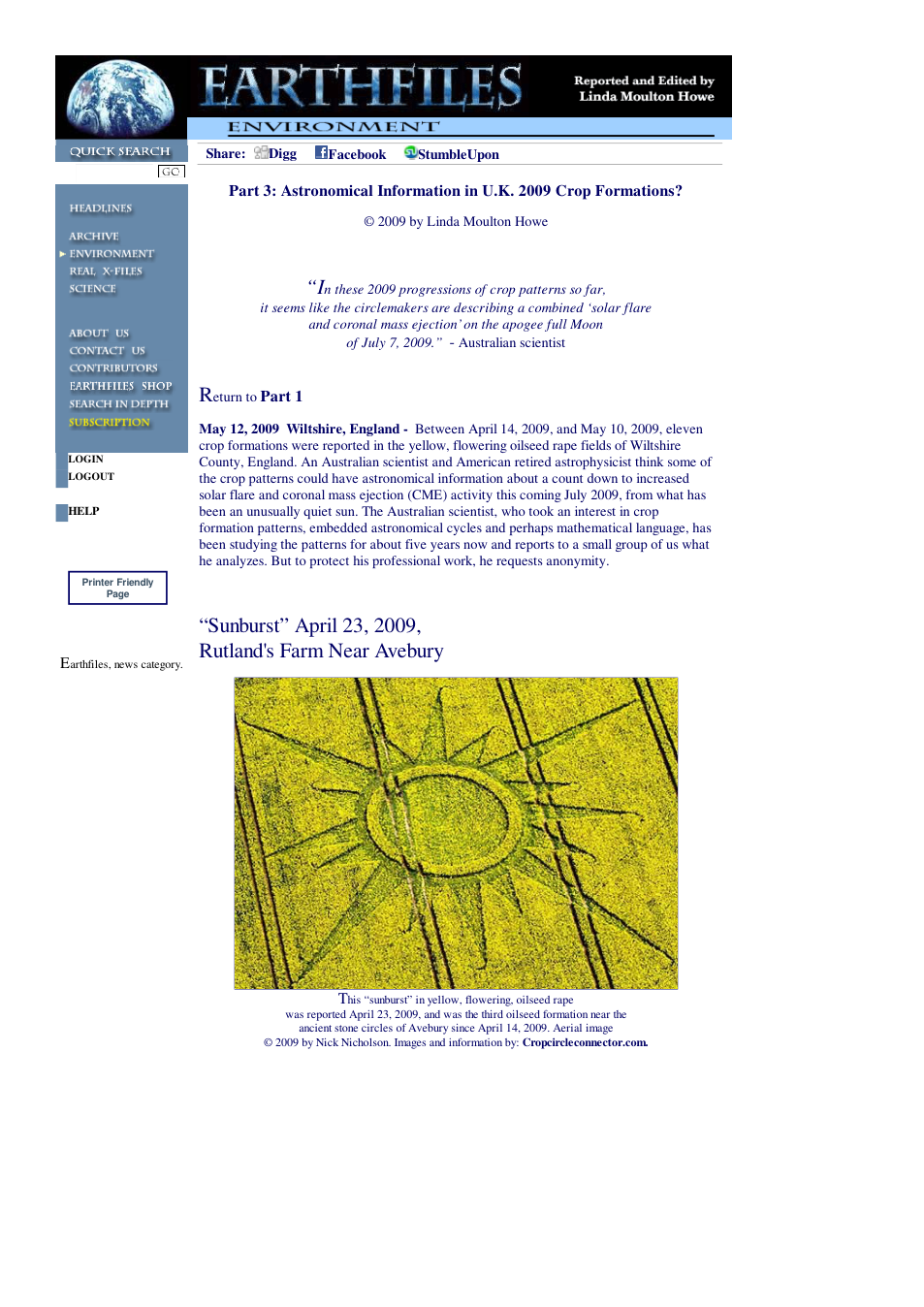 05 12 2009 Part 3 Astronomical Information in U.K. 2009 Crop Formations cover