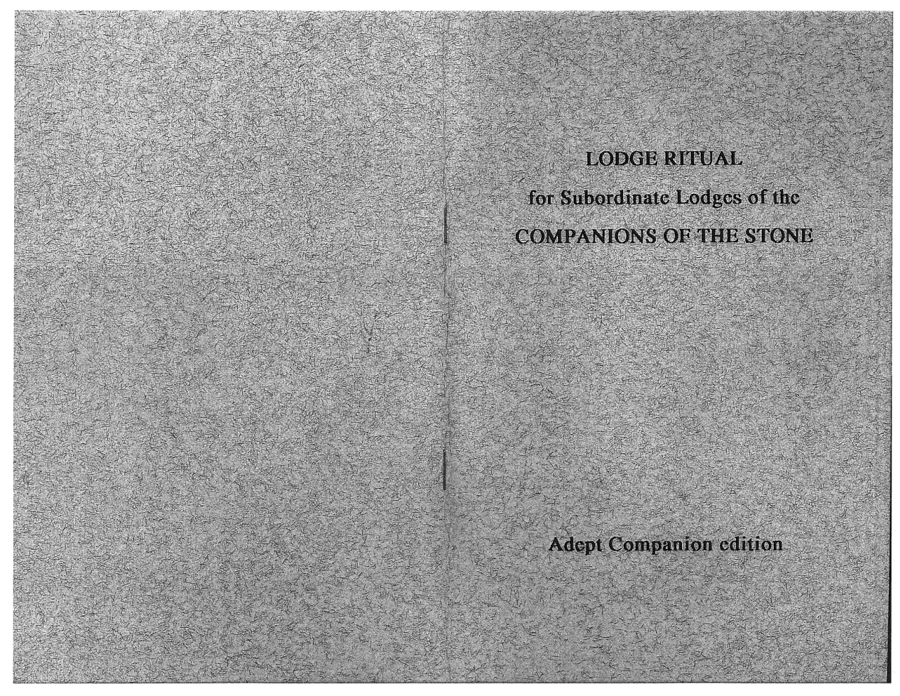 Lodge Ritual Booklet - Adept Text cover