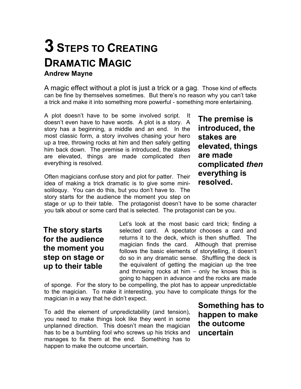 Andrew Mayne - Three Steps to Dramatic Magic cover