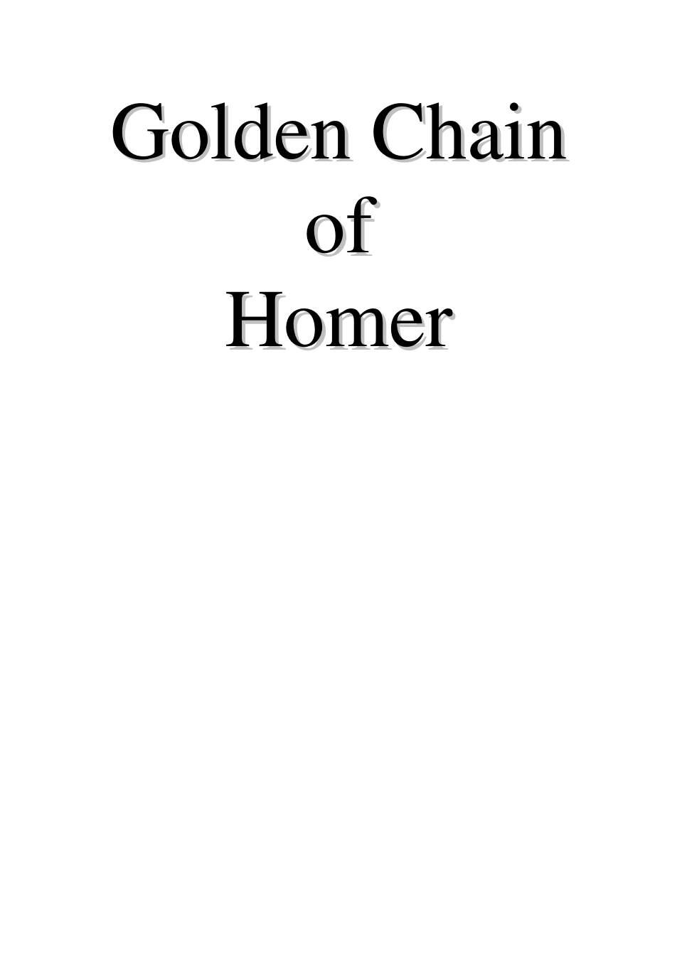 The Golden Chain of Homer cover