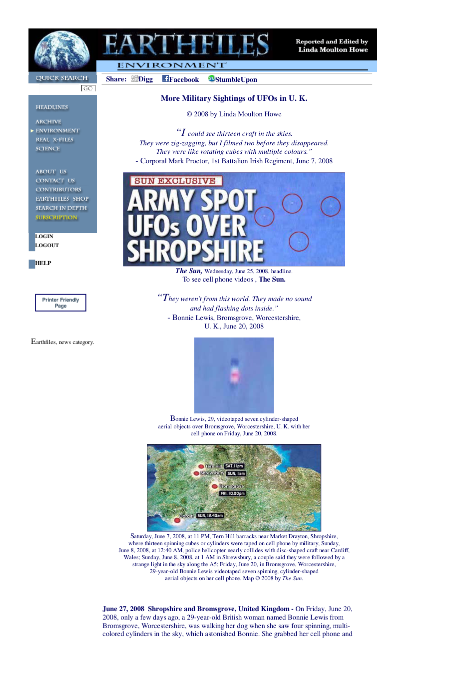 06 27 2008 More Military Sightings of UFOs in U. K. cover