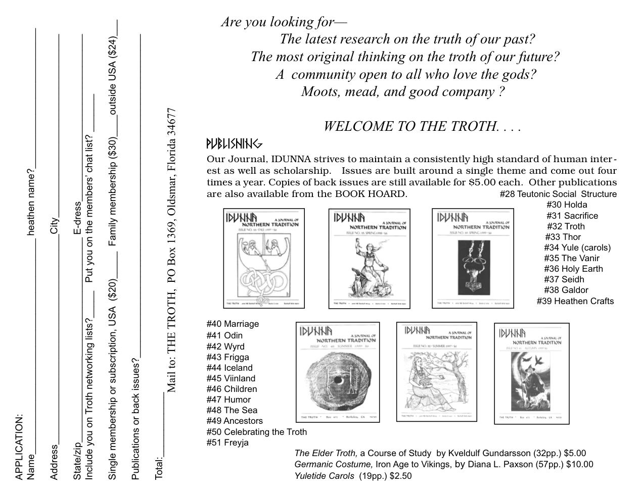 original troth flyer cover