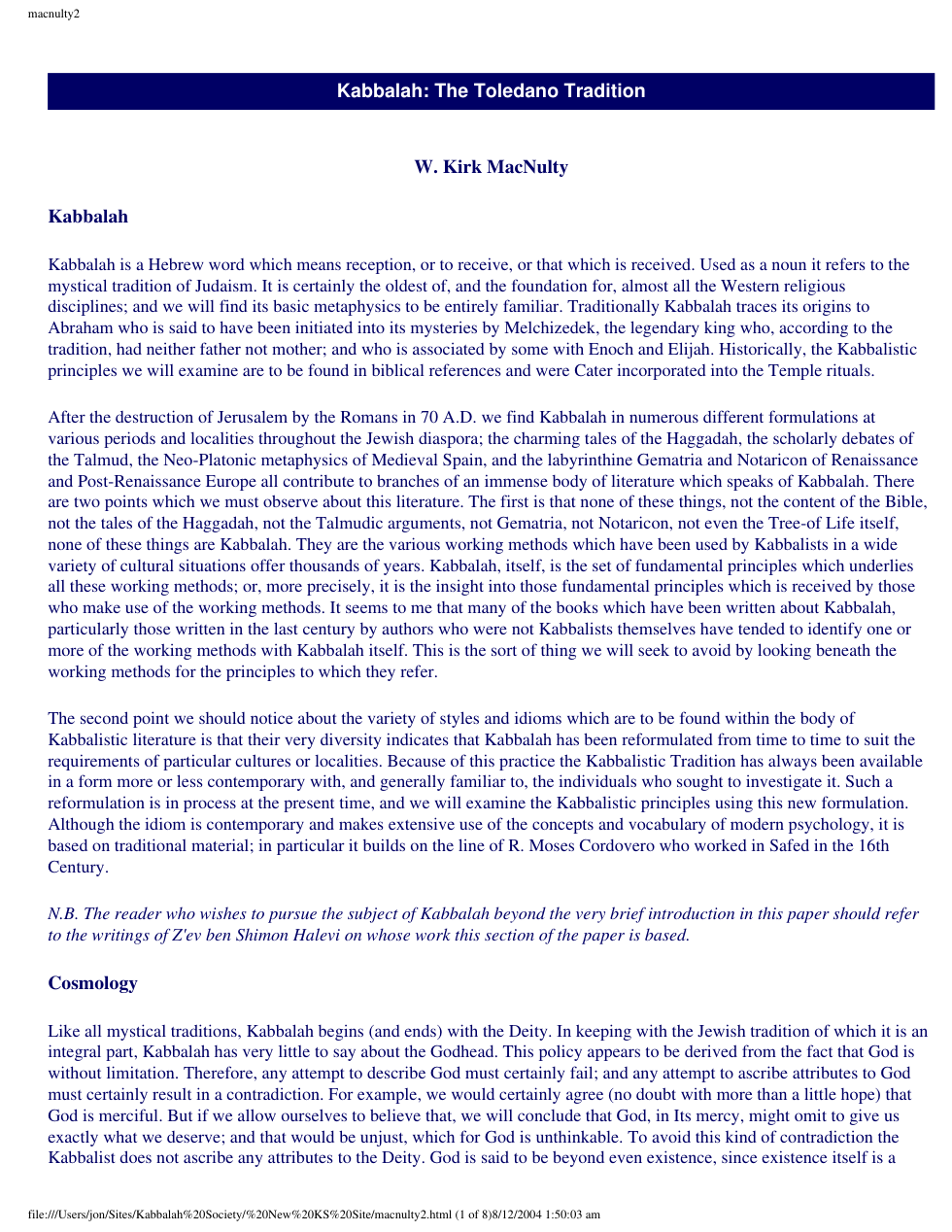 Kabbalah the Toledano Tradition cover