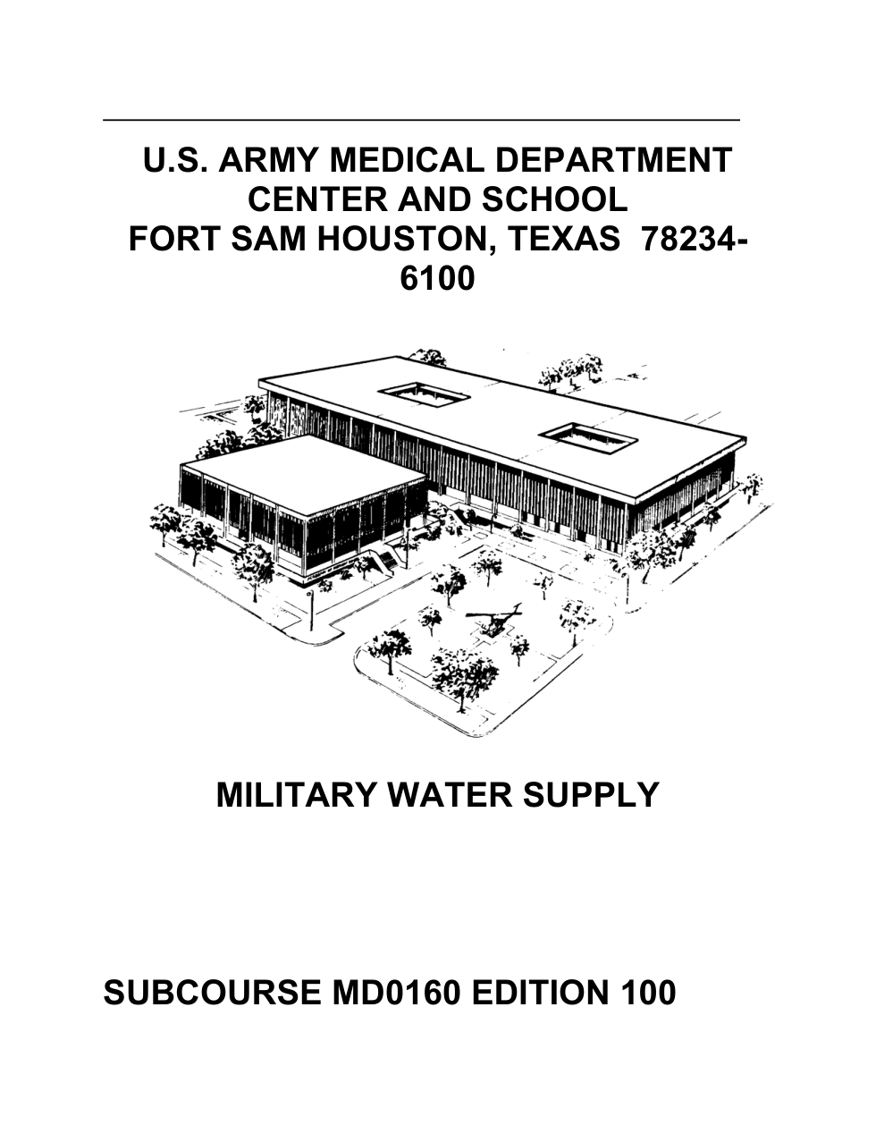 ARMY Military Water Supply MD0160 Ed.100 241 pages cover