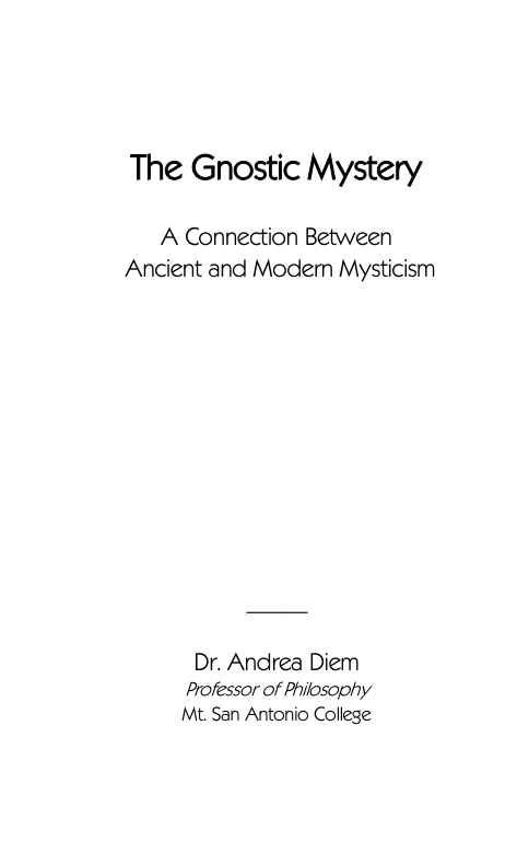 Andrea Diem - The Gnostic Mystery cover
