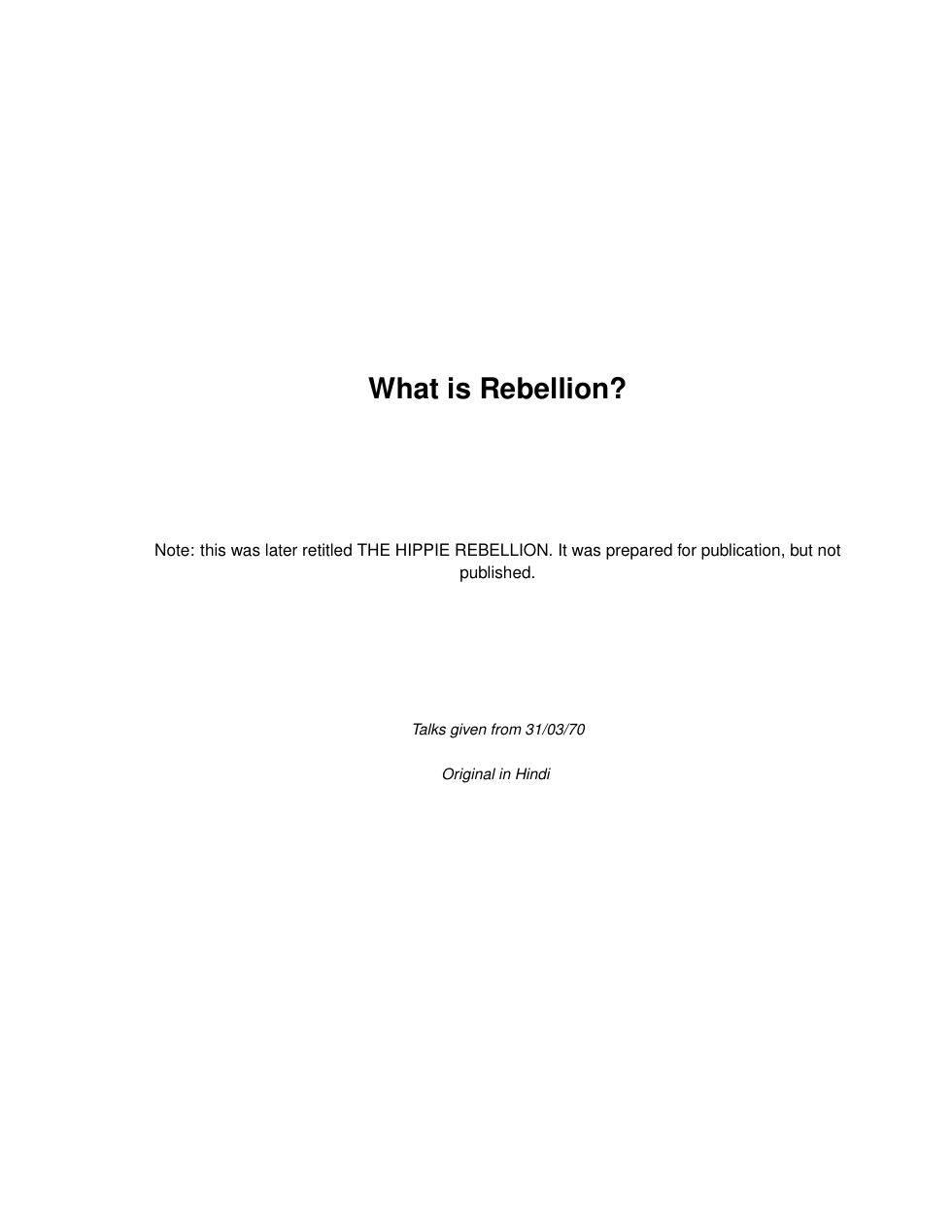 What is Rebellion cover