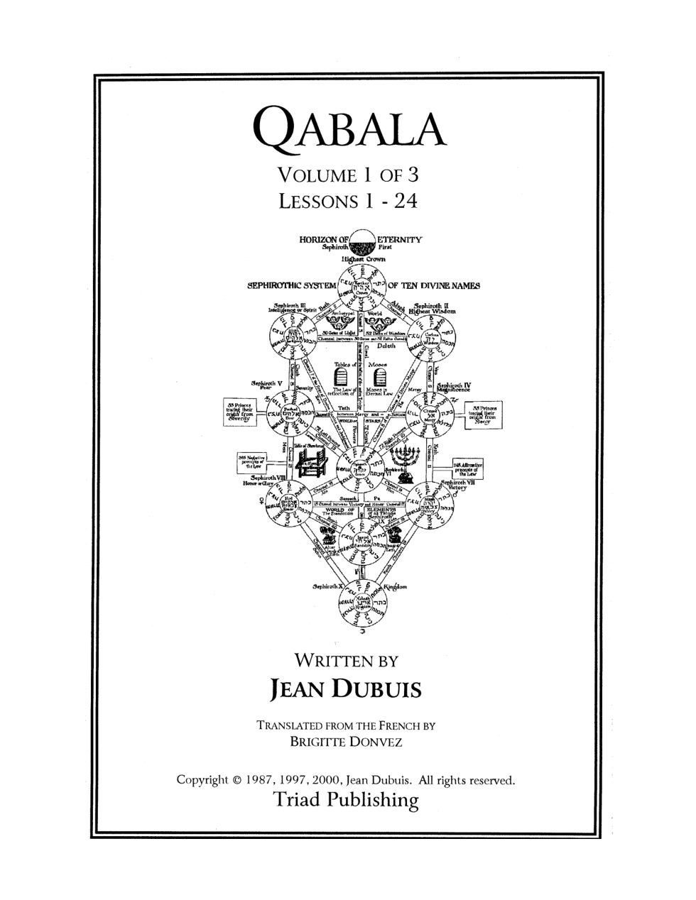 Jean Dubuis - Qabala Vol 1 cover