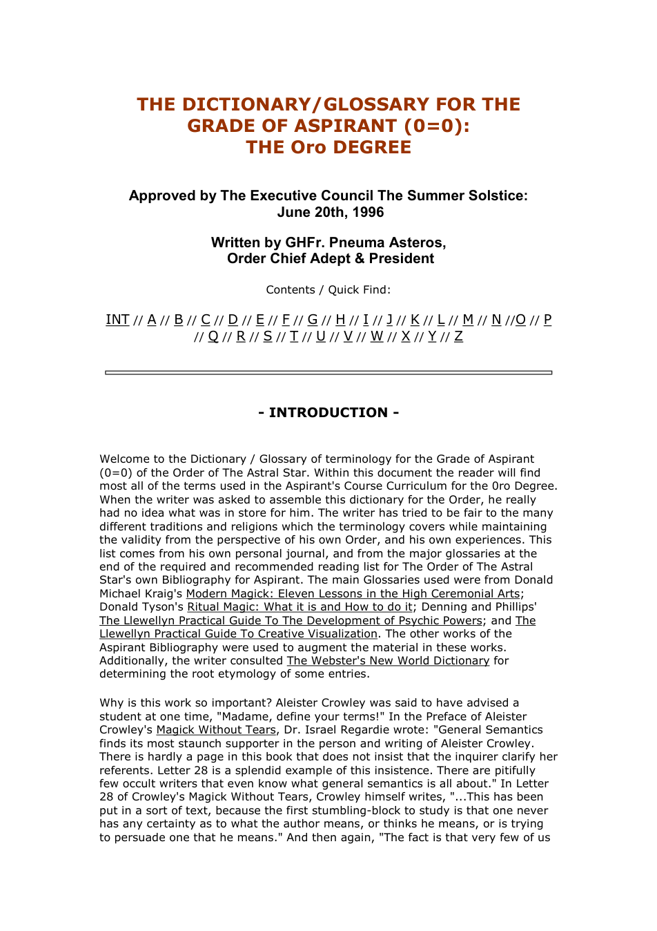 Dictionary & Glossary of Occult Terminology cover