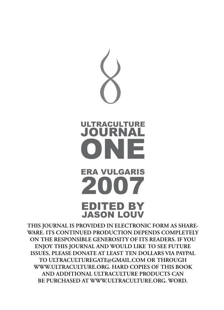 Ultraculture Journal cover