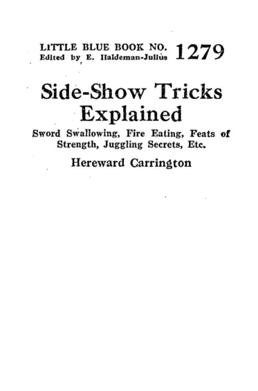 Side-show Tricks Explained cover
