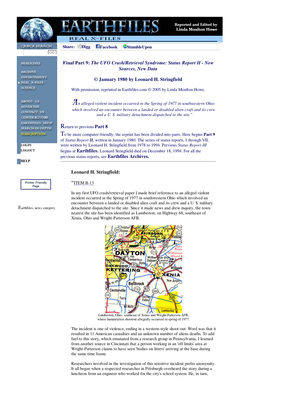 09 19 2005 Final Part 9 The UFO Crash Retrieval Syndrome Status Report II - New Sources, New Data cover